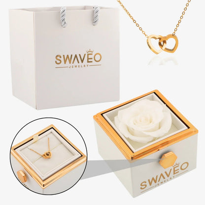 Eternal Rose Box with Engraved Necklace